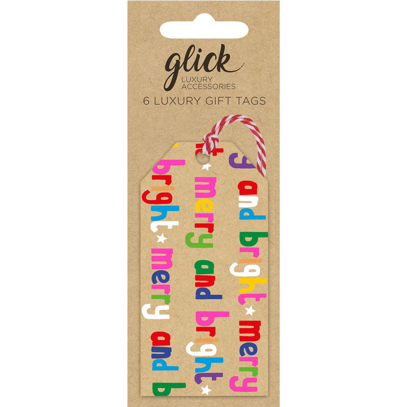 Glick Merry &amp; Bright Kraft Gift Tags (Pack of 6) image 0