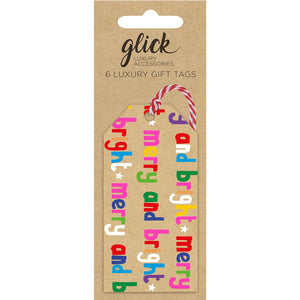 Glick Merry &amp; Bright Kraft Gift Tags (Pack of 6) image 0