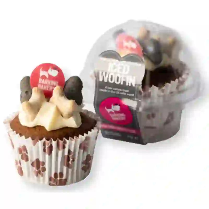 Barking Bakery Carob Woofin with Vanilla Frosting image 0