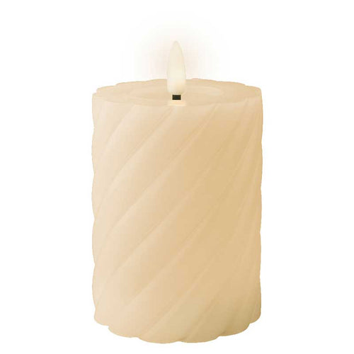 Lumineo Cream Wax LED Twisted Candle image 3