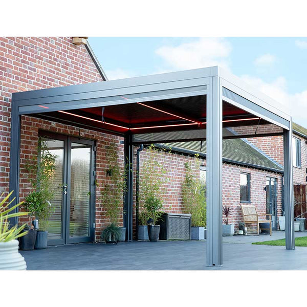 Supremo Belfort Grey Square Pergola with Curtains & LEDs (3m x 3m) image 5