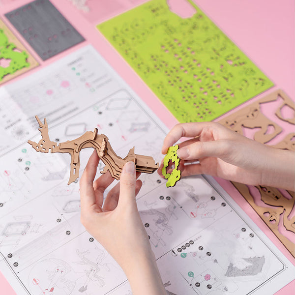 Robotime Sakura Bonsai DIY Wooden 3D Puzzle image 3