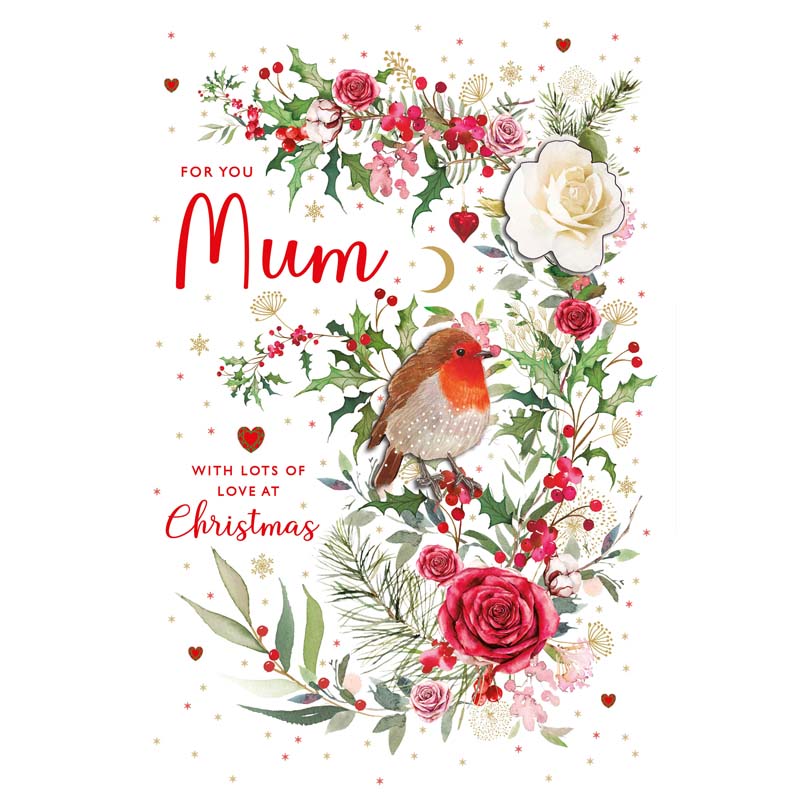 Nigel Quiney Mum Xmas Robin Crescent Christmas Card image 0