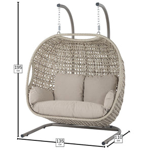 Bramblecrest Chedworth Double Hanging Cocoon in Sandstone Rattan image 5