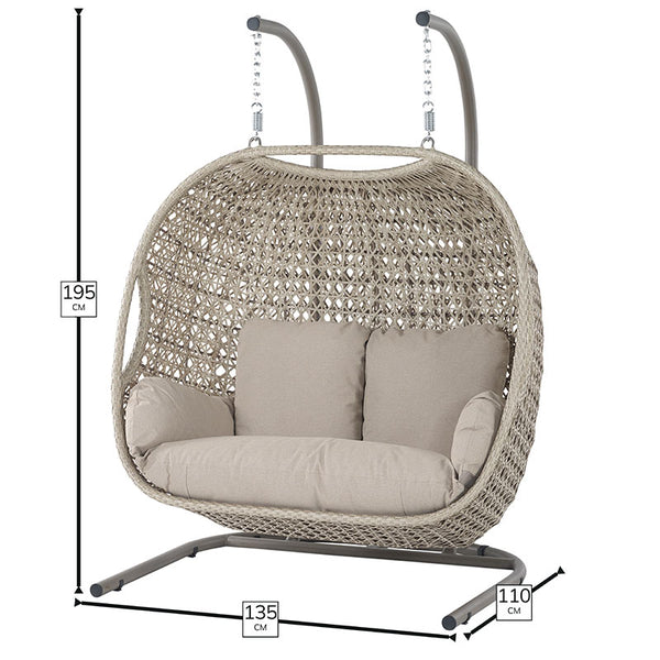 Bramblecrest Chedworth Double Hanging Cocoon in Sandstone Rattan image 5