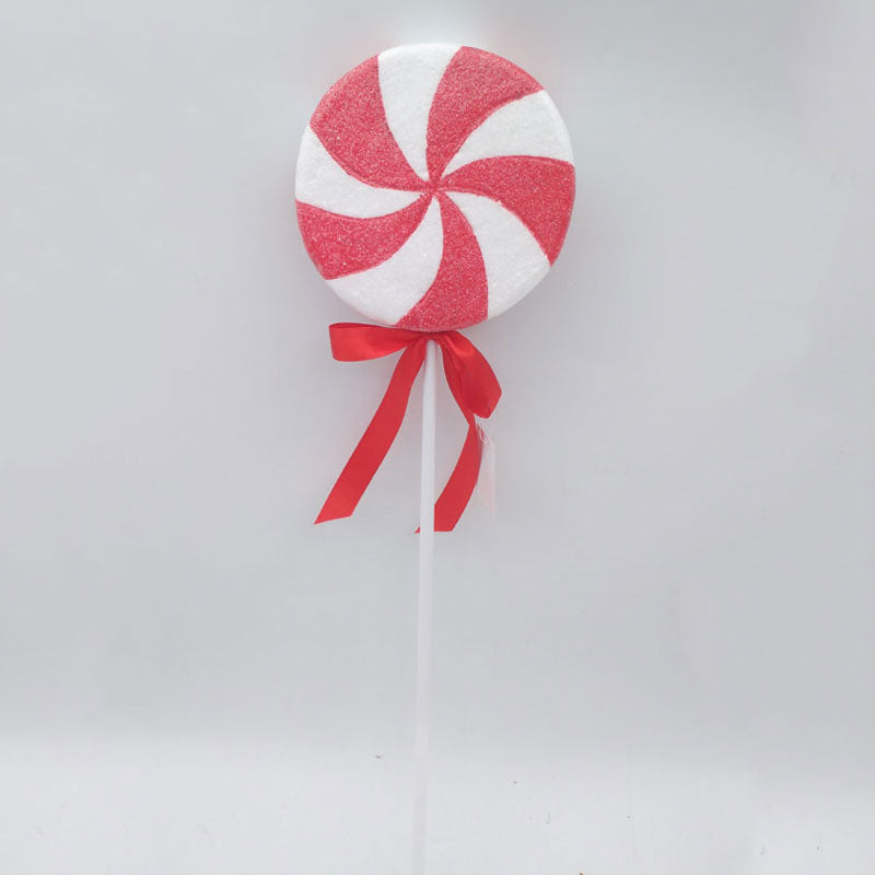 Festive Red & White Glitter Candy Cane Stem image 0