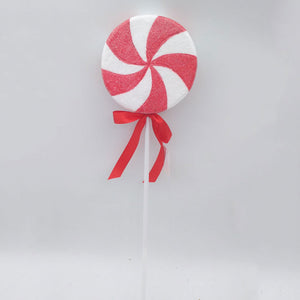 Festive Red & White Glitter Candy Cane Stem image 0