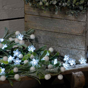 Festive 100 White Snowflake LED String Lights with Timer image 0