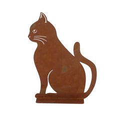 Fallen Fruits Rust Cat Sitting Garden Ornament image 0