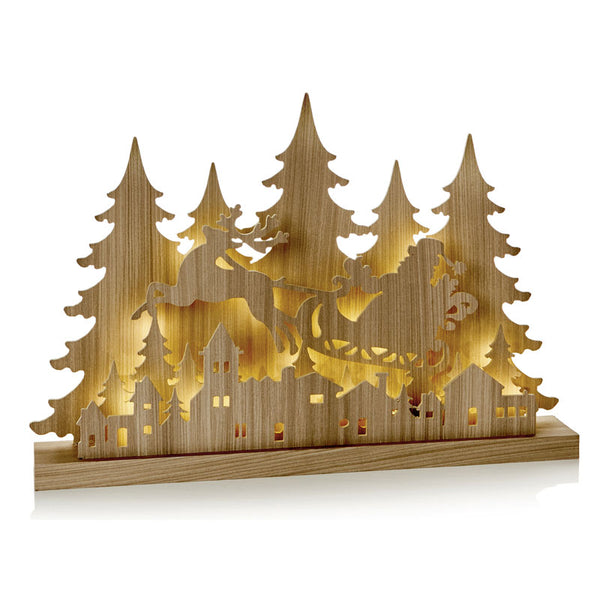 Premier Lit Wooden Santa in Sleigh Scene (43cm) image 0