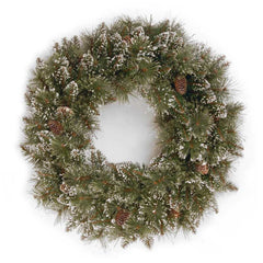 National Tree Glittery Bristle Christmas Wreath with Cones image 0