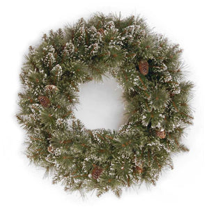 National Tree Glittery Bristle Christmas Wreath with Cones image 0