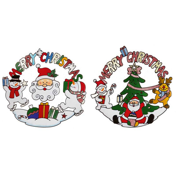 Premier Merry Christmas Wreath Window Sticker (Assorted Designs) image 0