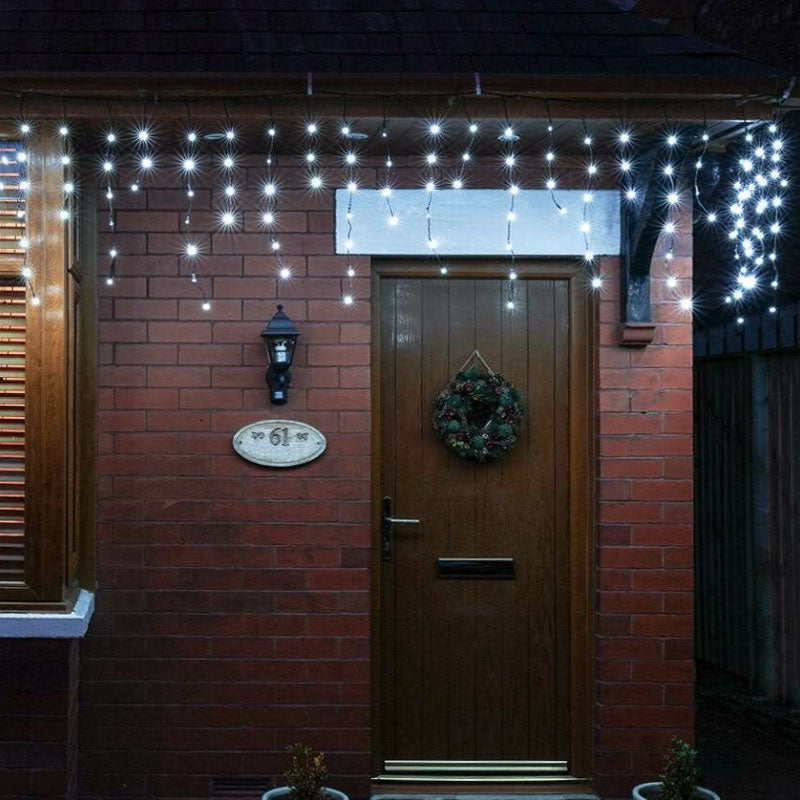 SnowTime 100 Connectable LED Twinkling Icicle Lights - Ice White image 0