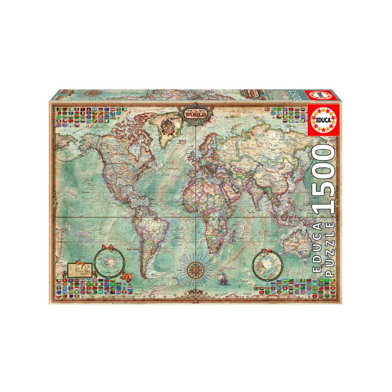 University Games Political Map Of The World 1500pc Jigsaw Puzzle image 0