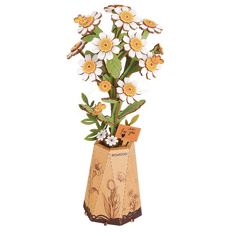 Robotime Chamomile DIY Wooden Flower 3D Puzzle image 0