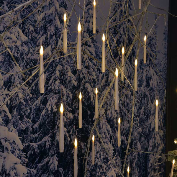 NOMA 10 White Floating Candles with Magic Wand image 1