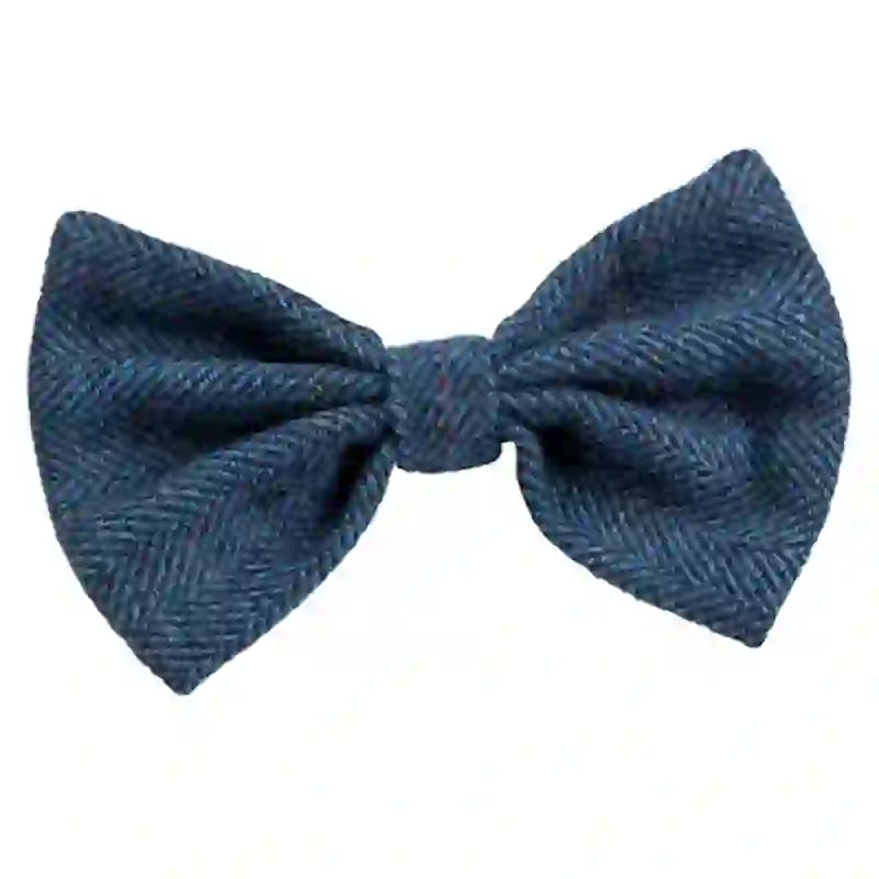House of Paws Navy Tweed Dog Bow Tie image 0