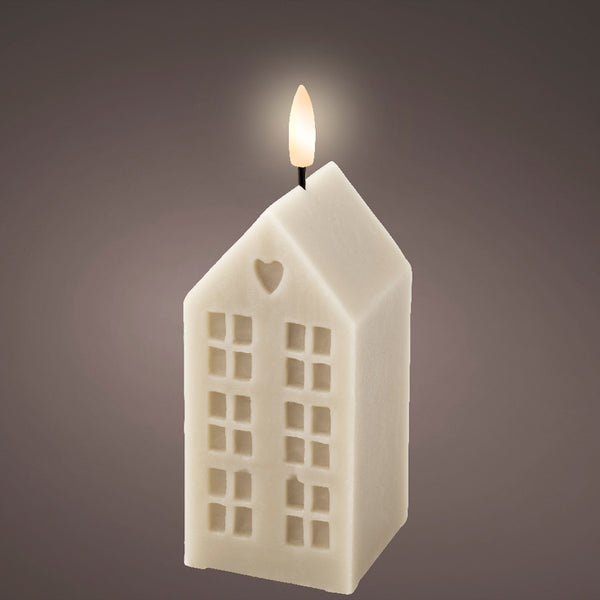 Lumineo Grey Wax LED House Candle image 1