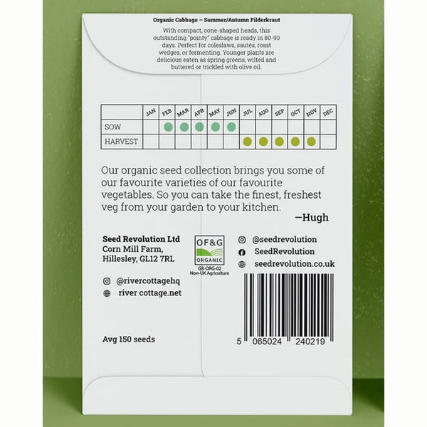 River Cottage Organic Seeds – Cabbage ‘Filderkraut’ (1 Packet) image 1