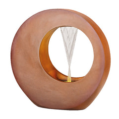 Lumineo Circular Fountain Water Feature with LEDs, Rustic Brown - Large image 0