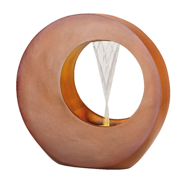 Lumineo Circular Fountain Water Feature with LEDs, Rustic Brown - Large image 0