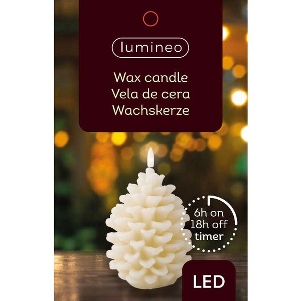 Lumineo Cream Wax LED Pinecone Candle image 3