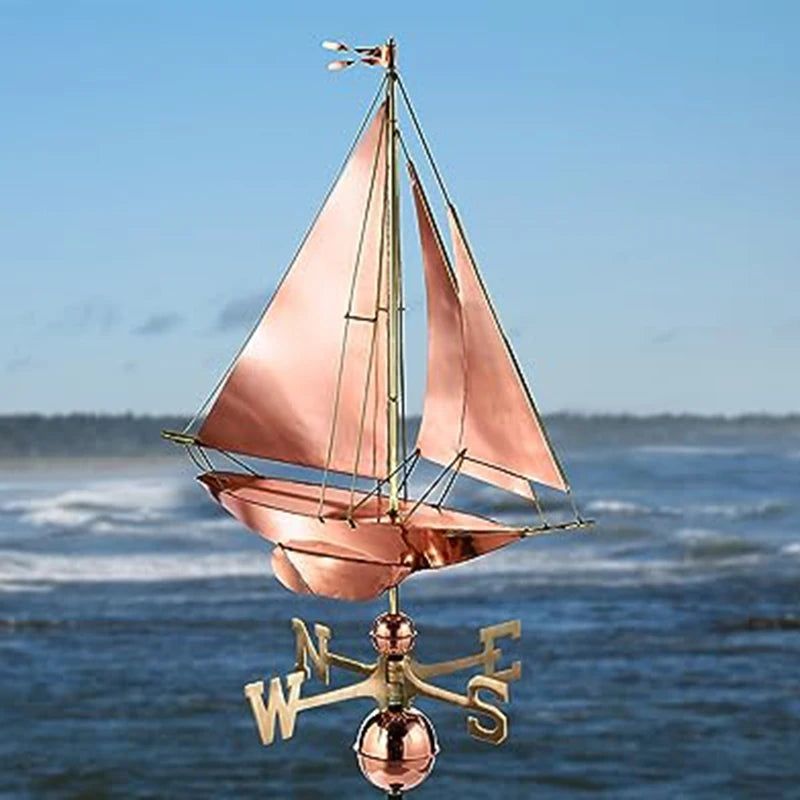 Espira Copper Racing Sloop Farmhouse Weathervane image 0