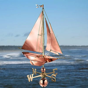 Espira Copper Racing Sloop Farmhouse Weathervane image 0