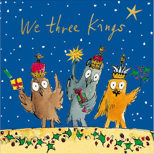 Woodmansterne 3 Owl Kings Christmas Card image 0