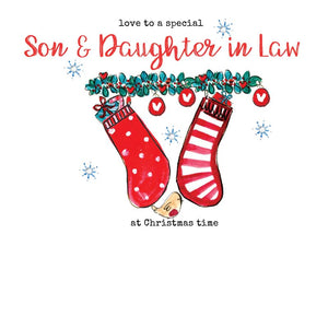 Laura Sherratt Son & Daughter In Law Hand Finished Christmas Card image 0