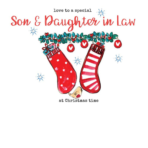 Laura Sherratt Son & Daughter In Law Hand Finished Christmas Card image 0