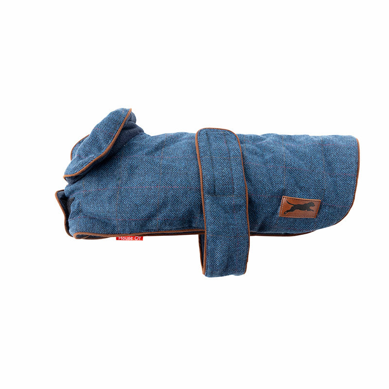 House of Paws Navy Tweed Dog Coat image 0