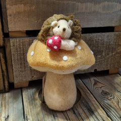 Wool Mushroom Hedgehog Decoration image 0