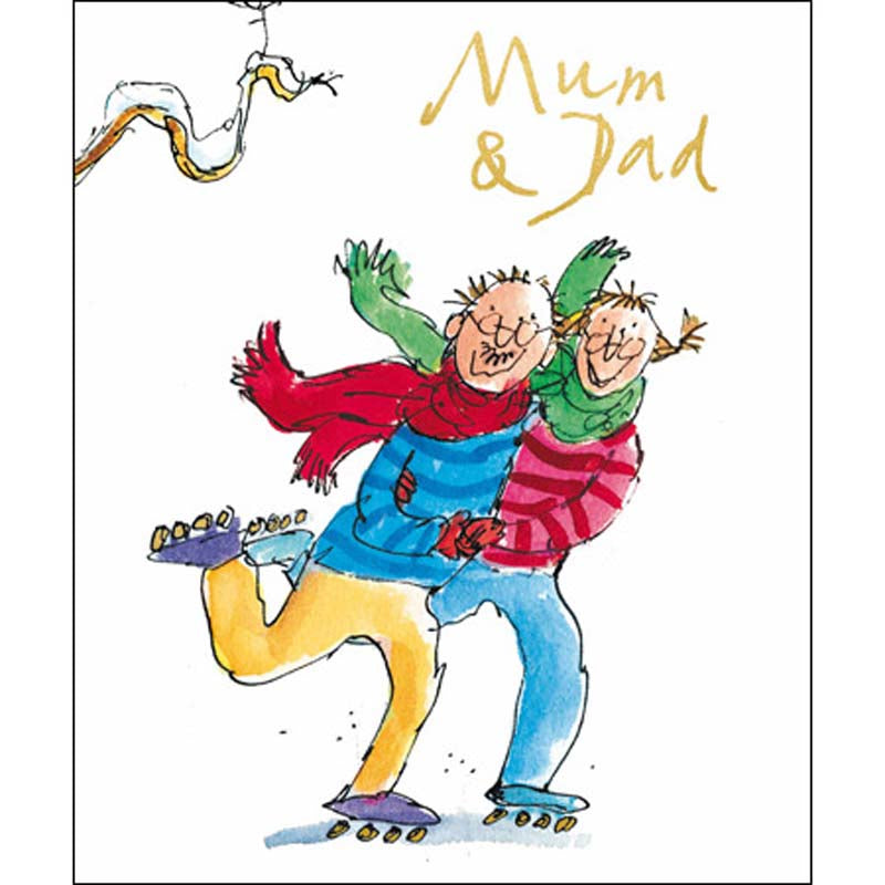 Woodmansterne Mum & Dad Skating Christmas Card image 0