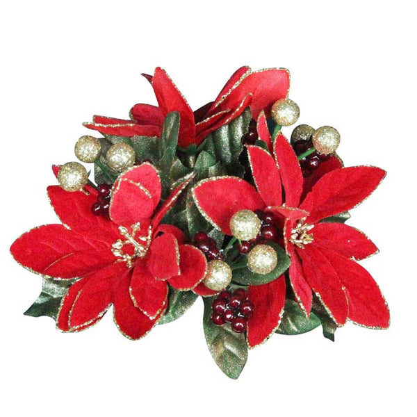 Gisela Graham Poinsettia Candle Ring image 0