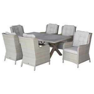 Bramblecrest Somerford 6 Seat Rectangular Garden Dining Set in Sandstone image 9