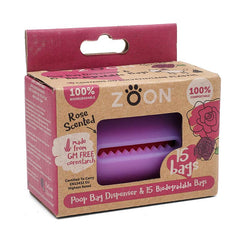 Zoon Poop Bag Dispenser & 15 Rose Scented Biodegradable Bags image 0
