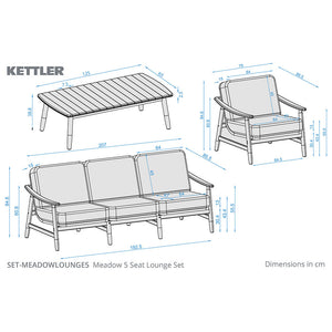 Kettler Meadow 5-Seat Wood & Rope Garden Lounge Set image 7