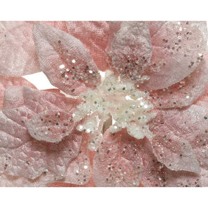 Everlands Blush Pink Velvet Poinsettia Clip image 2