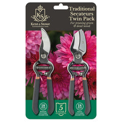 Kent & Stowe Traditional Secateurs Twin Pack image 0
