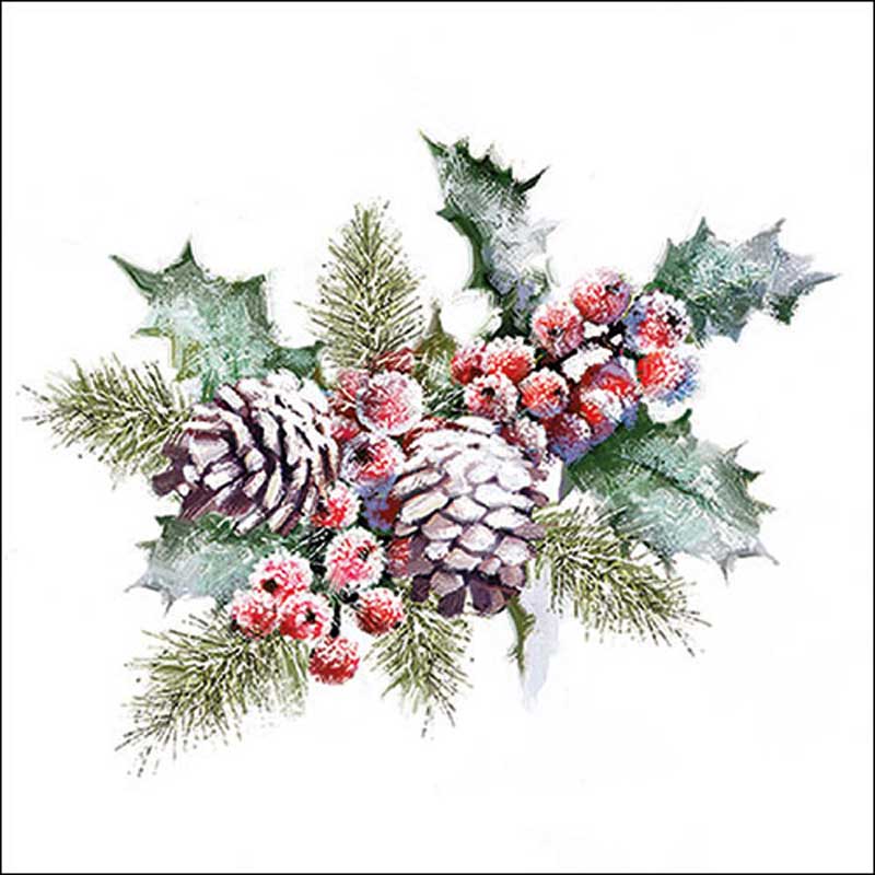 Ambiente Paper Napkins - Holly & Berries (Pack of 20) image 0