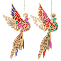 Gisela Graham Wood Flying Rainbow Bird (Assorted Designs) image 0