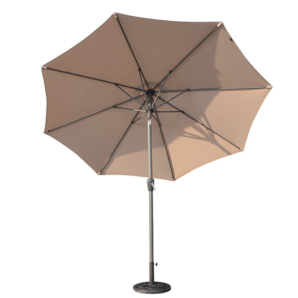 Sturdi Plus 3m Aluminium Round Crank & Tilt Parasol, Taupe image 2