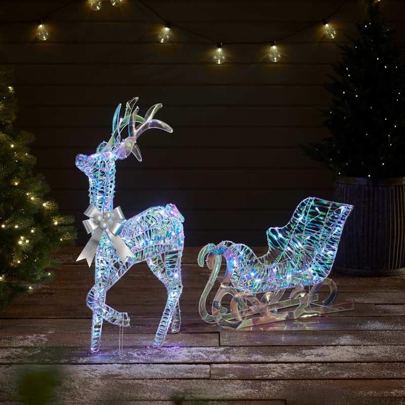 Bosk Iridescent Reindeer &amp; Sleigh image 0