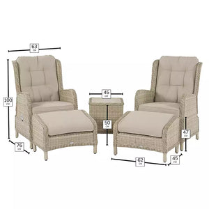 Bramblecrest Chedworth 2 Seat Recliner Set in Sandstone Rattan image 6