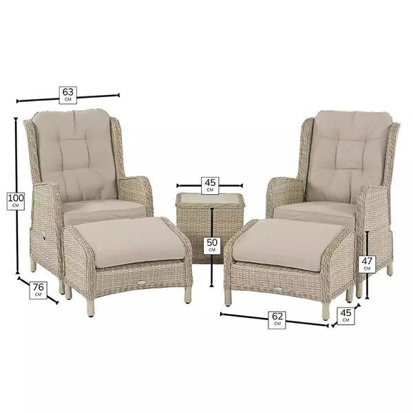 Bramblecrest Chedworth 2 Seat Recliner Set in Sandstone Rattan image 6