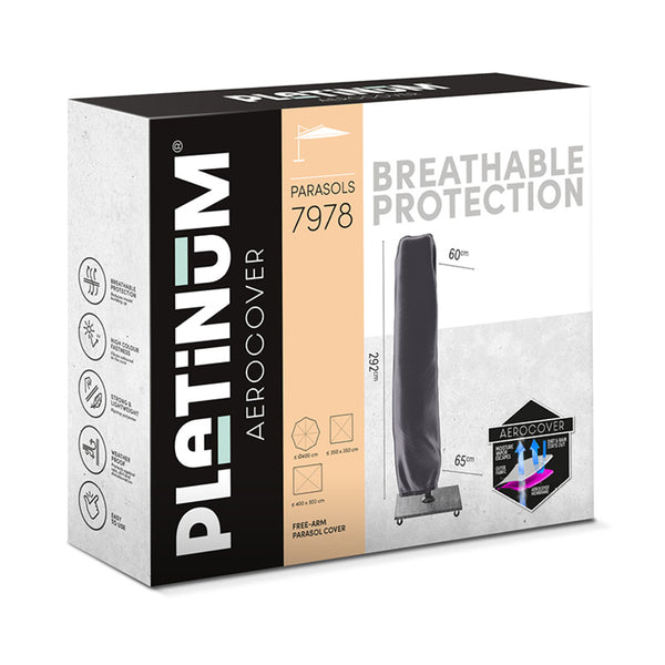 Platinum Aerocover for Free Arm Side Post Parasol - 292 x 60 / 65cm image 3