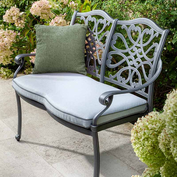 Hartman Capri High Back Bench in Antique Grey with Platinum Cushion image 1