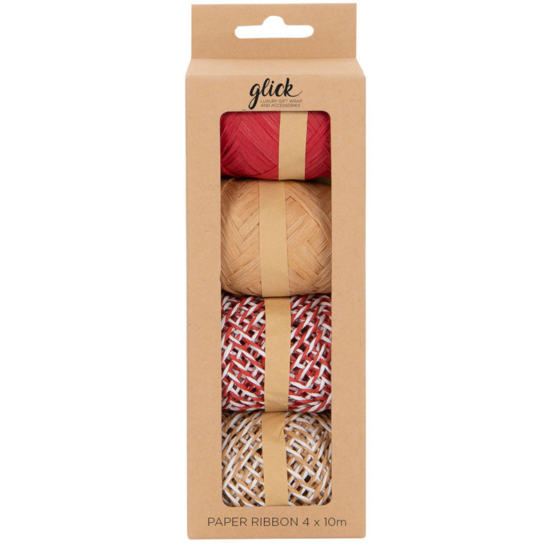 Glick Eco-Kraft &amp; Red Curling Ribbon Multipack image 0